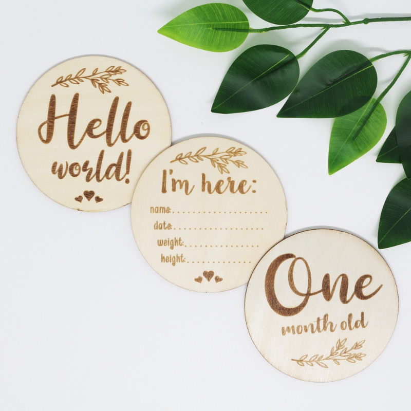 Bộ Thẻ Ảnh Đánh Dấu Năm Mới Dùng Làm Đạo Cụ Chụp Ảnh Cho Bé