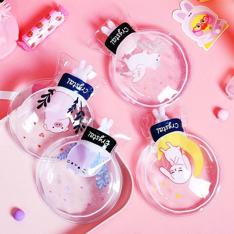 Túi Sưởi Chườm Nóng Lạnh Giải Nhiệt Size Lớn Dáng Tròn Hình Động Vật Trong Suốt Xuất Nhật !