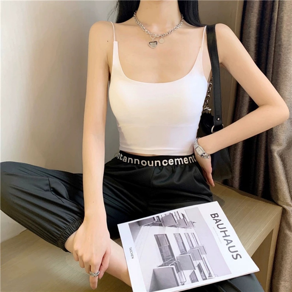 Áo 2 dây đơn mảnh chất su cực đẹp có đệm ngực, dáng croptop thời trang Havana FLA71