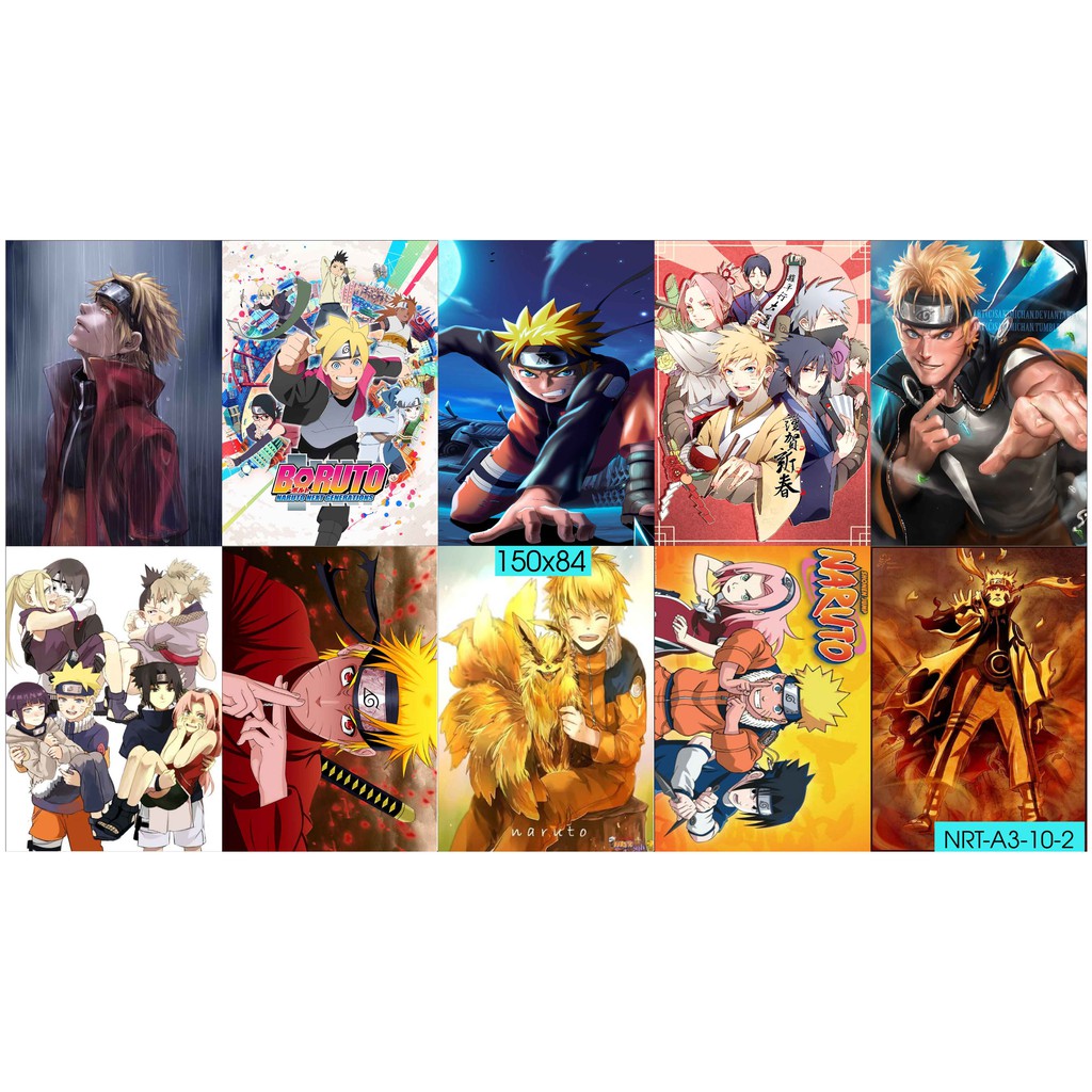 Combo Set 10 tờ Decal dán tường Hoạt Hình NARUTO