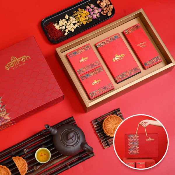 Quà tặng 8/3 sang trọng Nhụy hoa nghệ tây Saffron Salam kết hợp mứt và trà