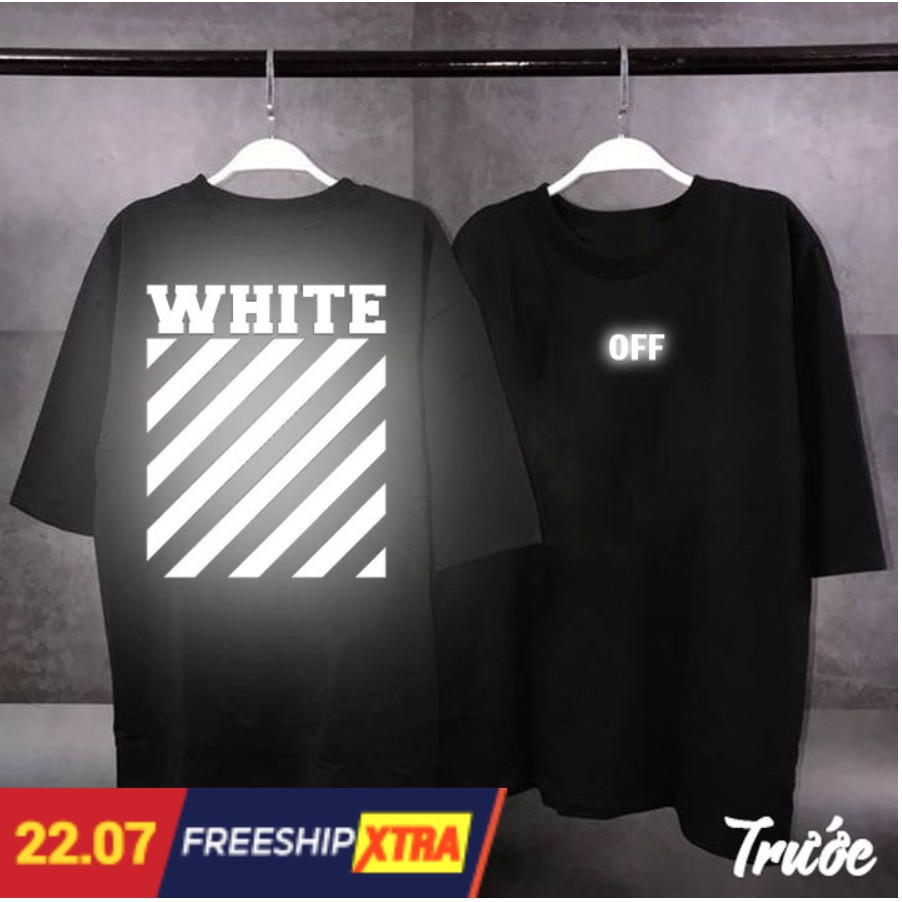 ÁO THUN UNISEX PHẢN QUANG OFF WHITE NAM NỮ FORM ĐẸP