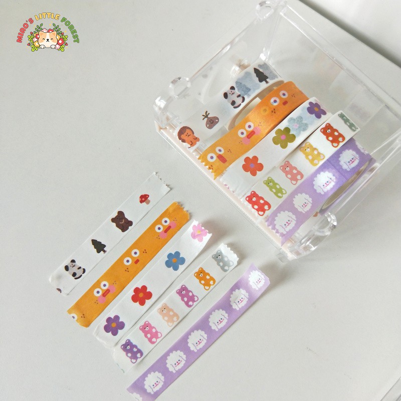 Hộp cắt washi tape MIAO'S LITTLE FOREST dụng cụ lưu trữ và cắt băng dính nhựa trong thiết kế đẹp mắt MOT244