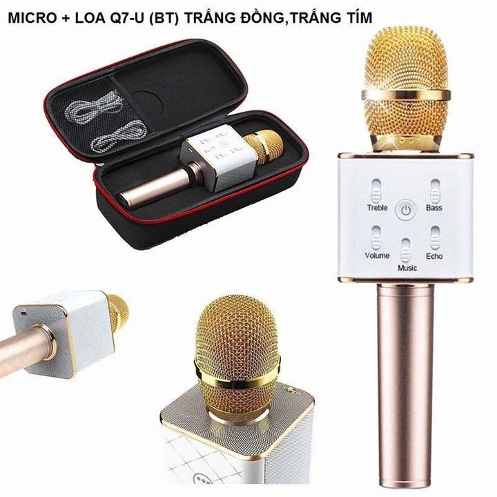 Combo 2 Micro Loa Bluetooth Hát Karaoke TUXUN Q7 Loại 1 chính hãng