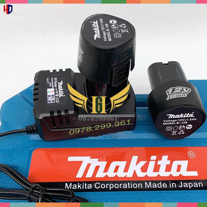 Máy Khoan Pin Makita 12V + Tặng Bộ Phụ Kiện Cao Cấp