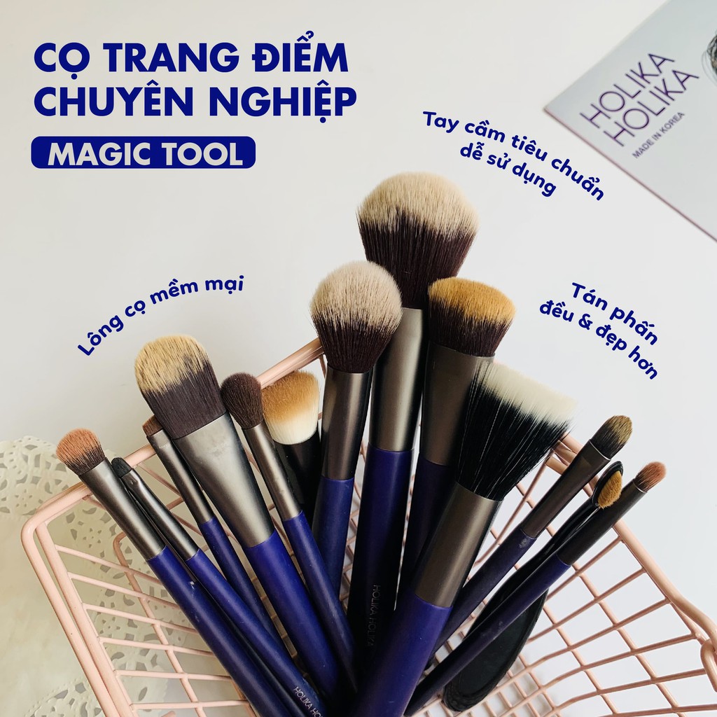 Cọ đánh phấn mắt nhỏ Hàn Quốc Holika Holika Magic Tool Small Eyeshadow Brush lông mềm mại dễ sử dụng (13.1x0.7cm)