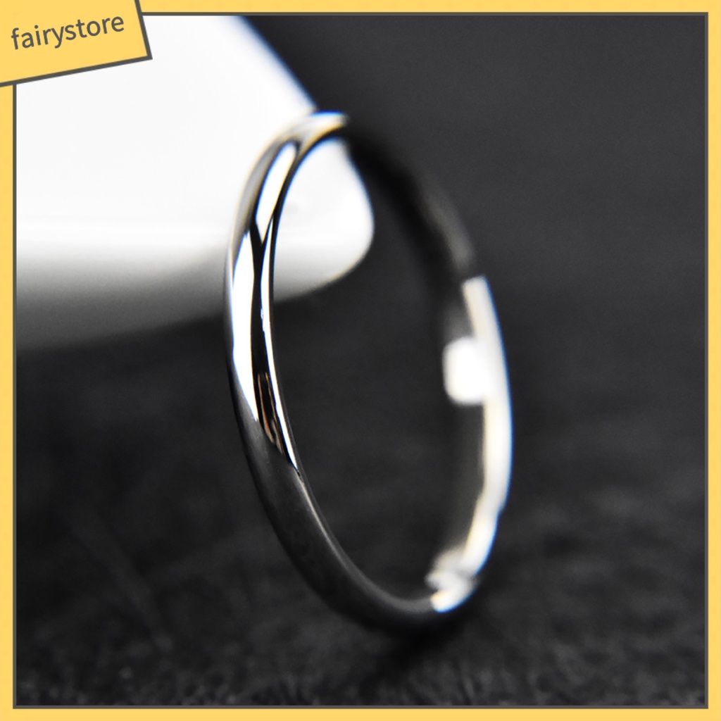 Nhẫn Thép Titan Mạ Bạc Thiết Kế Đơn Giản Thời Trang