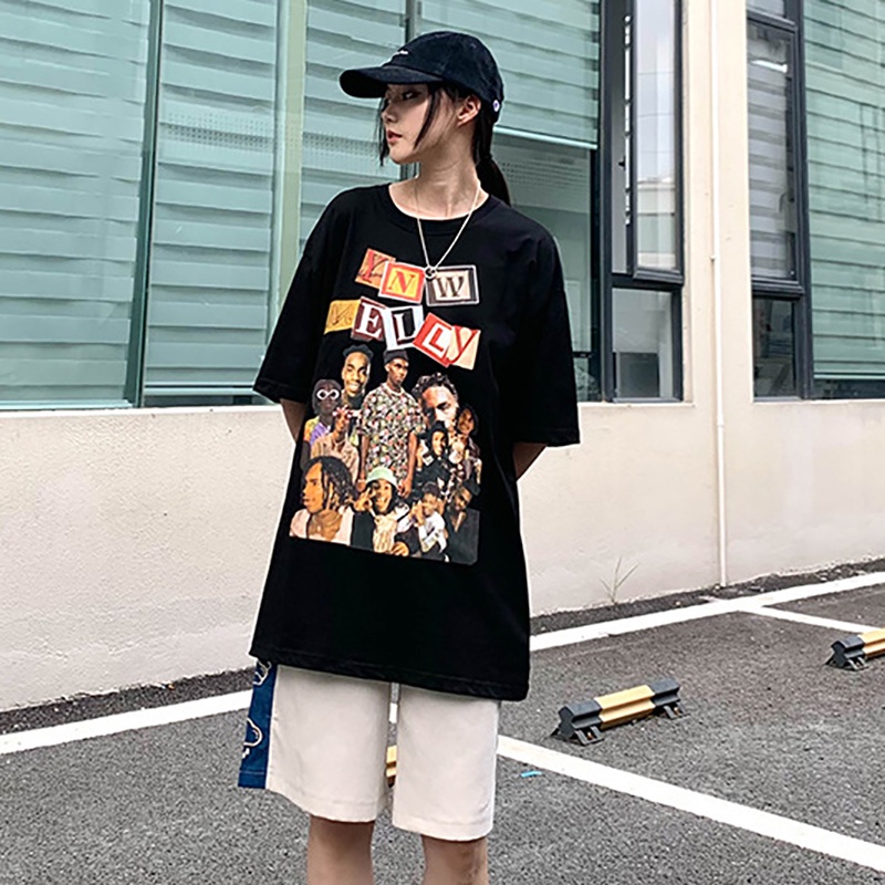 IELGY Áo Thun Tay Ngắn Dáng Rộng Thiết Kế Mới Thời Trang Mùa Hè Dành Cho Cặp Đôi