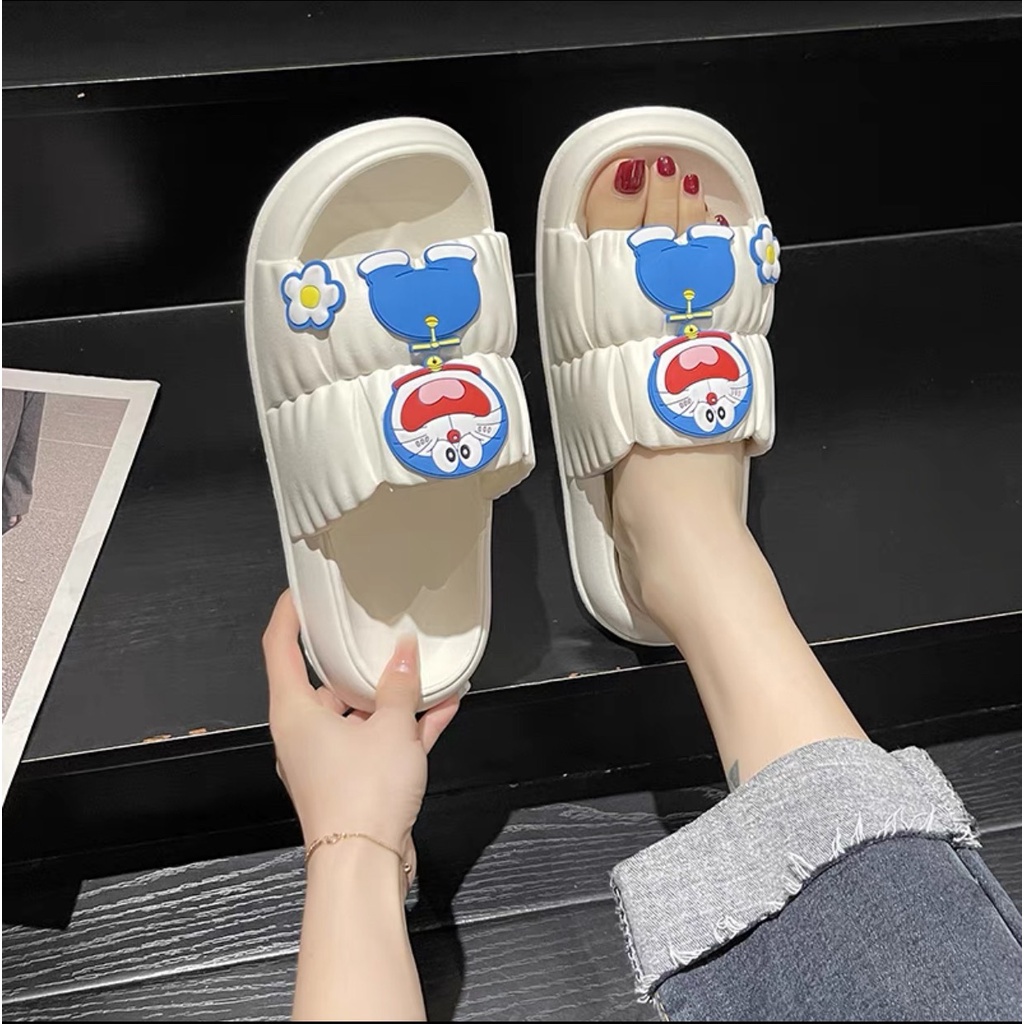Dép quai ngang DOREMON nhún đế bánh mì chất siêu nhẹ, đi chơi đi biển thoải mái, hàng Quảng Châu cao cấp