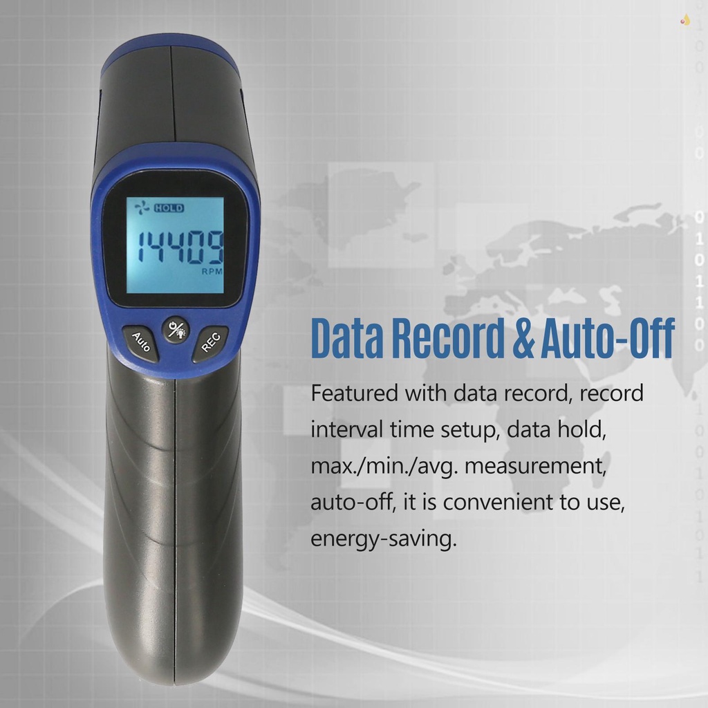 Đồng Hồ Đo Tốc Độ Vòng / Phút Bằng Laser Kỹ Thuật Số (2.5-9999Rpm) Có Màn Hình LCD Cho Máy Tiện