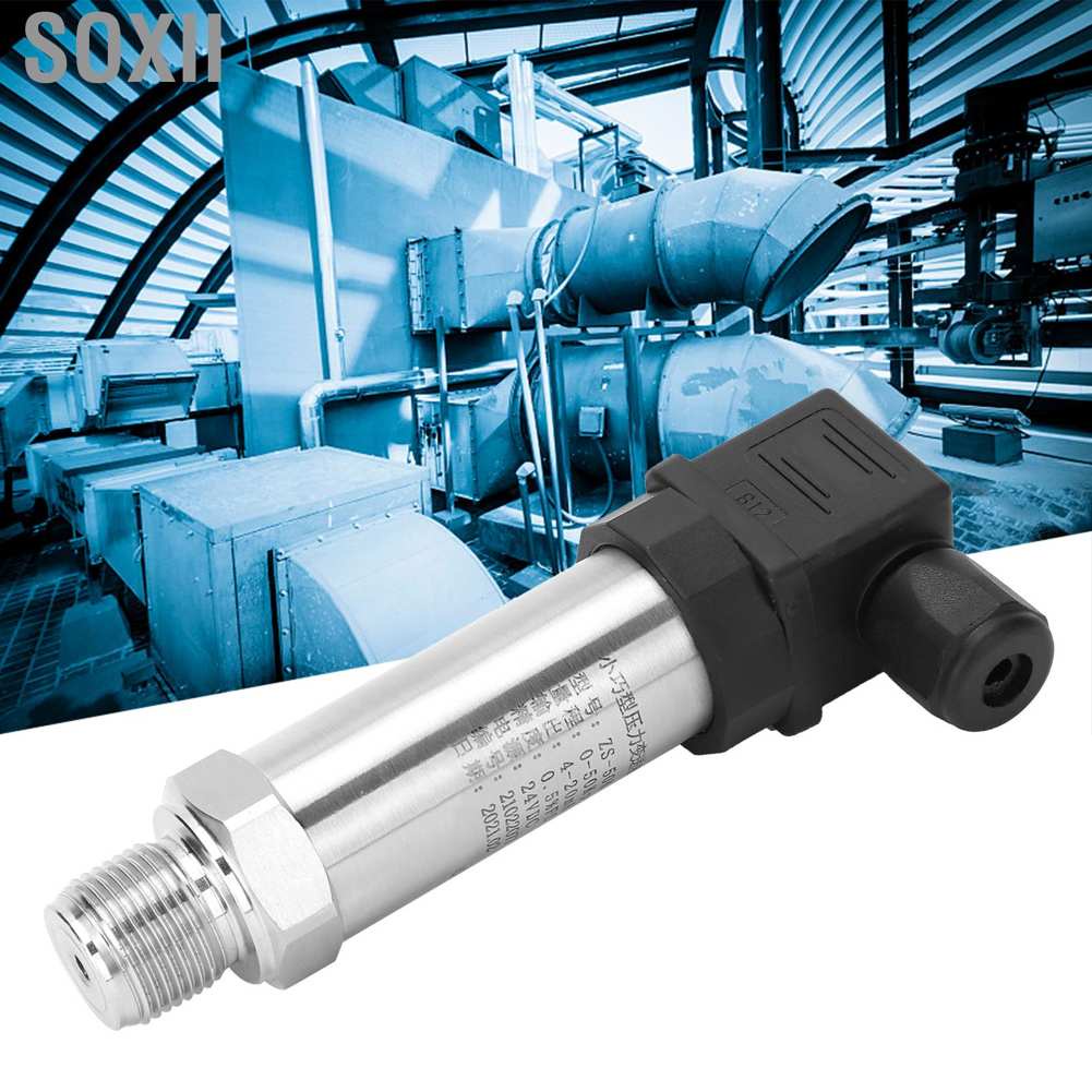 Soxii Pressure Transmitter 4‑20mA Stainless Steel Diffused Silicon Transducer Sensor 8~32V