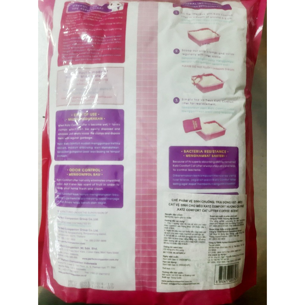 CÁT VỆ SINH CHO MÈO Katz Comfort Hương Cà Phê Túi 5L - Pet shop Uytinpro