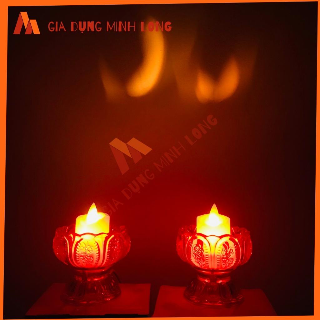 Cốc nến thờ hoa sen, cốc nến thờ led có ngọn lửa giả sinh động