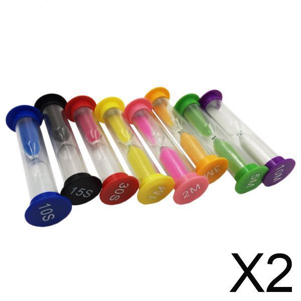 [COLAXI]2x10/15/30 Seconds & 1+2+3+5+10 Minutes Plastic Sandglass Hourglass Timer Set