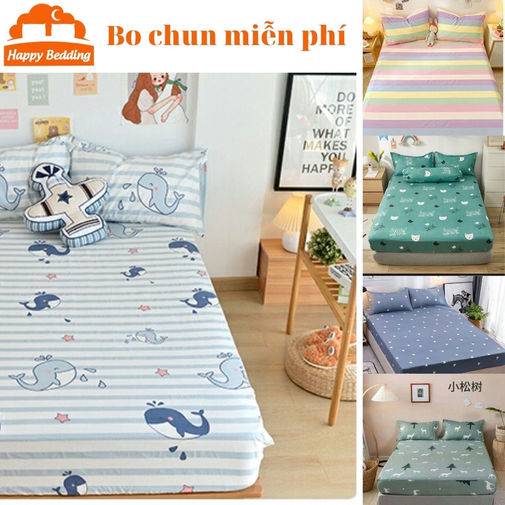 Ga Trải Giường Cotton Poly, Ga Nệm Drap Giường M2 M4 M5 M6 M8 2M 2M2 Đủ Họa Tiết (Bo Chun Miễn Phí)