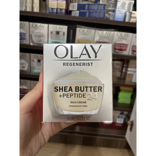 Kem Olay Shea Butter + Peptide 24 giàu dưỡng ẩm cho da khô