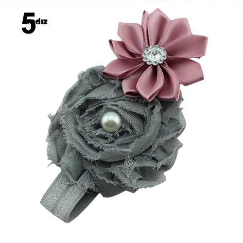 Băng đô nơ quấn đầu đính hạt giả ngọc trai cho bé gái