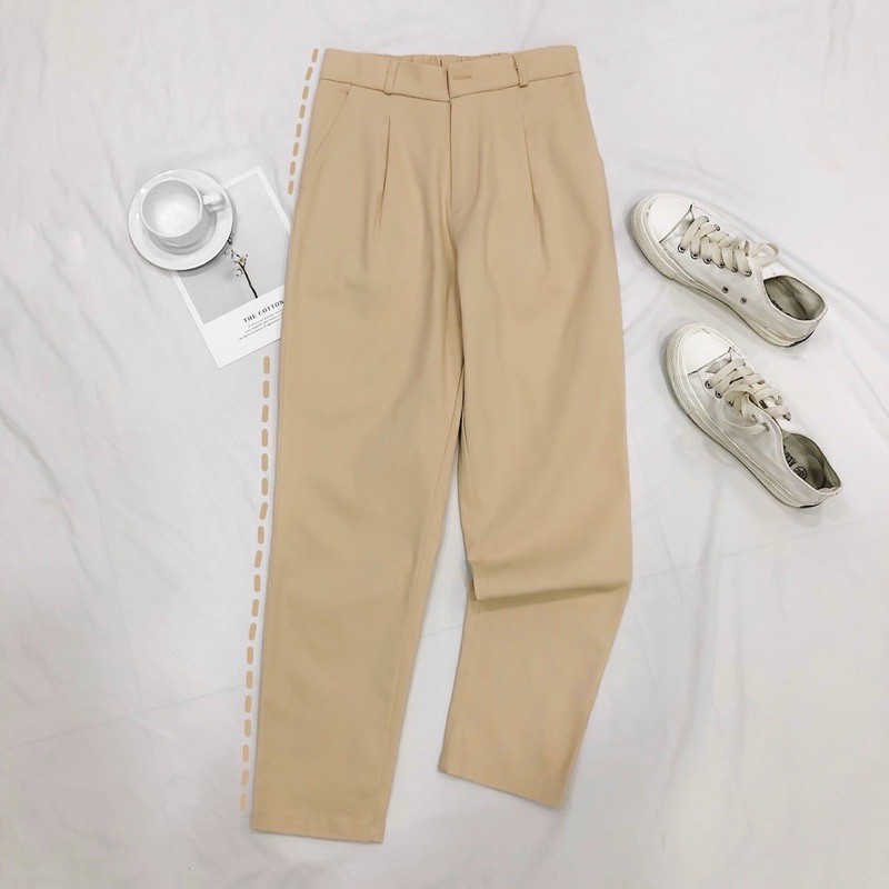 Quần kaki nữ lưng tây phối thun CONI ulzzang (ẢNH THẬT)