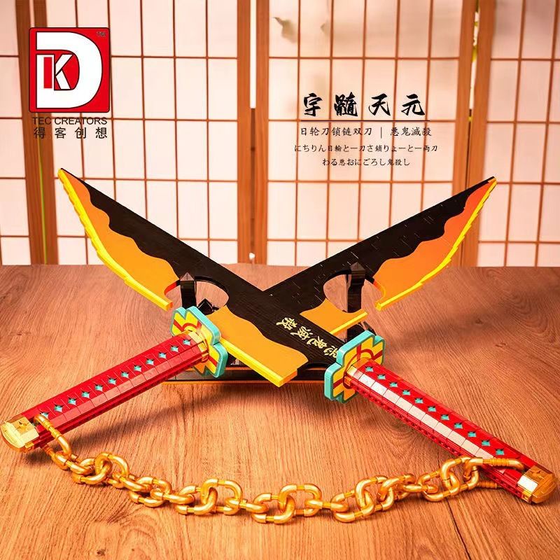 Đồ Chơi Lắp Ráp Kiểu LEGO Mô Hình Nhật Luân Kiếm Của Âm Trụ Uzui Tengen trong Kimetsu no Yaiba