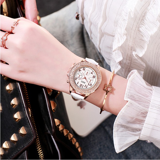 [Siêu Sale] Cực Đẹp Đồng Hồ Đeo Tay Nữ DZG Mới Rhine Stone Vỏ Vàng Hồng Phiên Bản Hàn Quốc | BigBuy360 - bigbuy360.vn