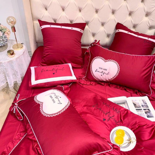 Set chăn ga gối Lụa 7 món cao cấp. You are Beautiful.