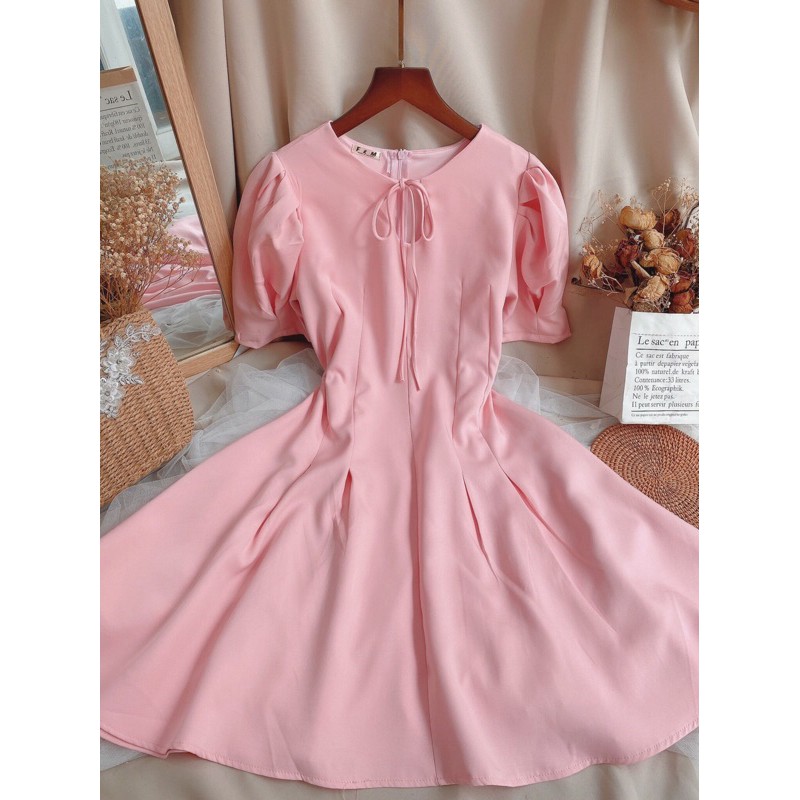 [Mã FAGREEN1505 giảm tới 30K đơn 99K] ĐẦM XOÈ LỤA TAY CON CỘT NƠ NGỰC TM | BigBuy360 - bigbuy360.vn