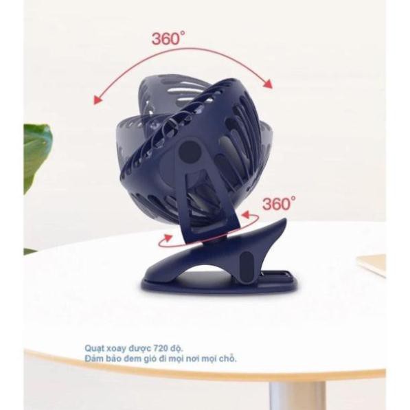 Quạt Yoobao tích điện F04 6400mah kẹp xe đẩy, để bàn,du lịch dùng 32 tiếng. Bảo hành 12 tháng | BigBuy360 - bigbuy360.vn