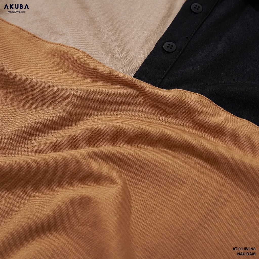 Áo thun polo nam AKUBA form slimfit ôm nhẹ tôn dáng, chất liệu cotton, áo đã qua xử lý co rút, bền màu 01JW198