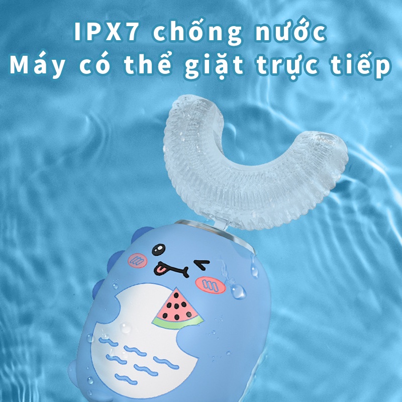 Jollybaby Sạc USB bàn chải đánh răng điện cho trẻ em hình chữ U phù hợp cho trẻ em từ 2-12 tuổi