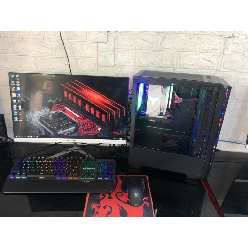 hàng chính hãng -  bộ máy tính chơi GAME Ram 16G + Màn hình 24” cong ful viền 75hz | BigBuy360 - bigbuy360.vn