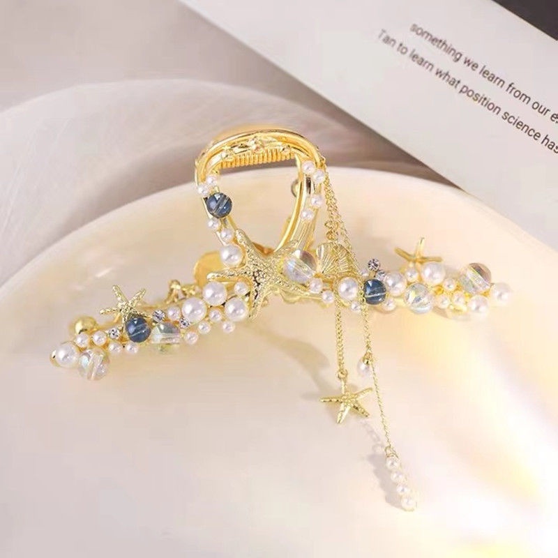 Kẹp Tóc Hình Hoa Lan Phối Tua Rua Phong Cách Mới