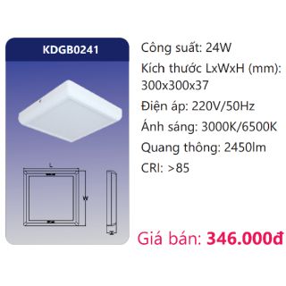 Bóng đèn Led Panel nổi viền tròn 24W Duhal KDGB0241