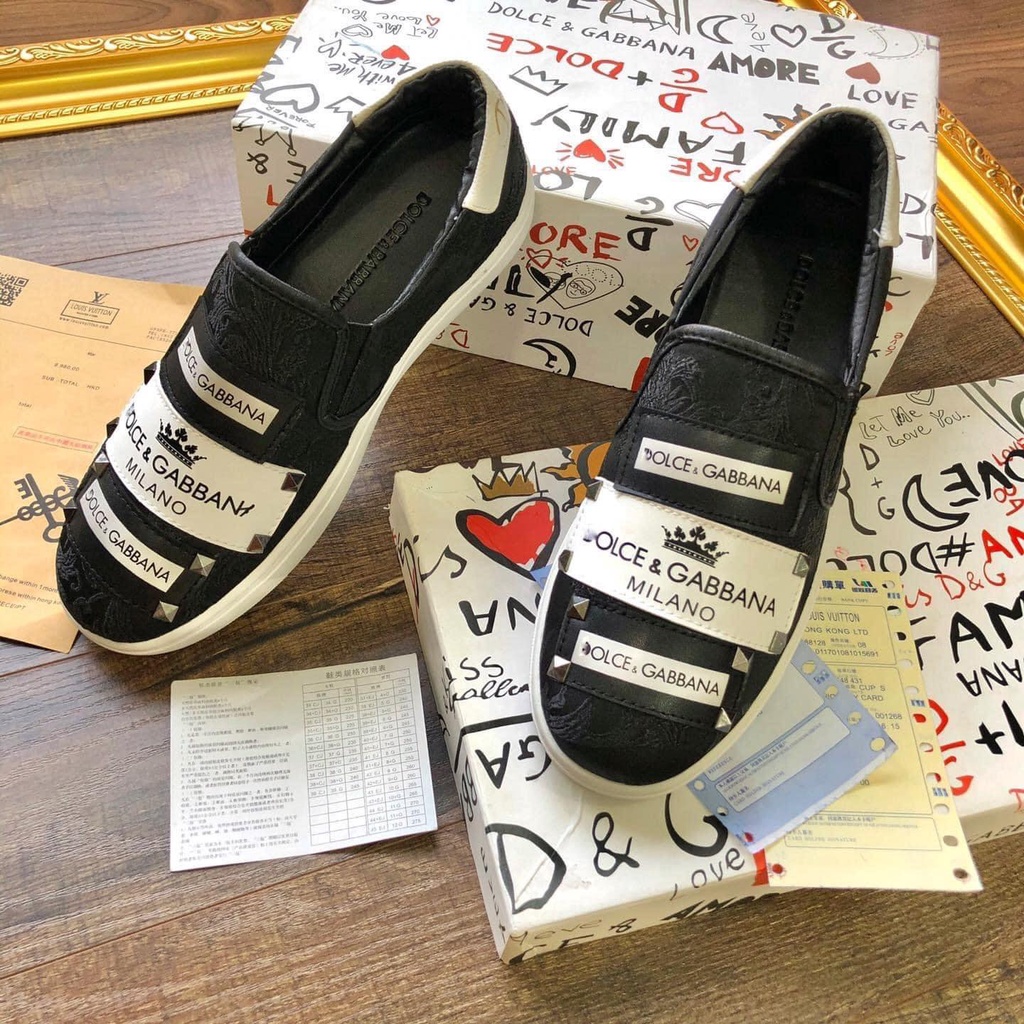 Giày Slipon Dolce Gabbana tag logo fullbox