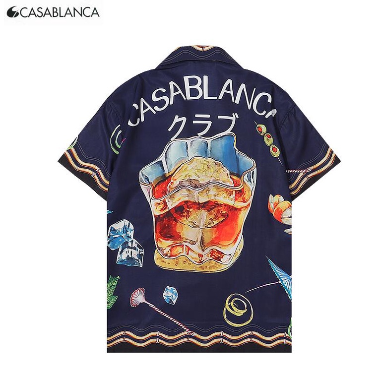 Casablanca Áo Sơ Mi cotton Ngắn Tay In Họa Tiết Thời Trang Dành Cho Nam Và Nữ