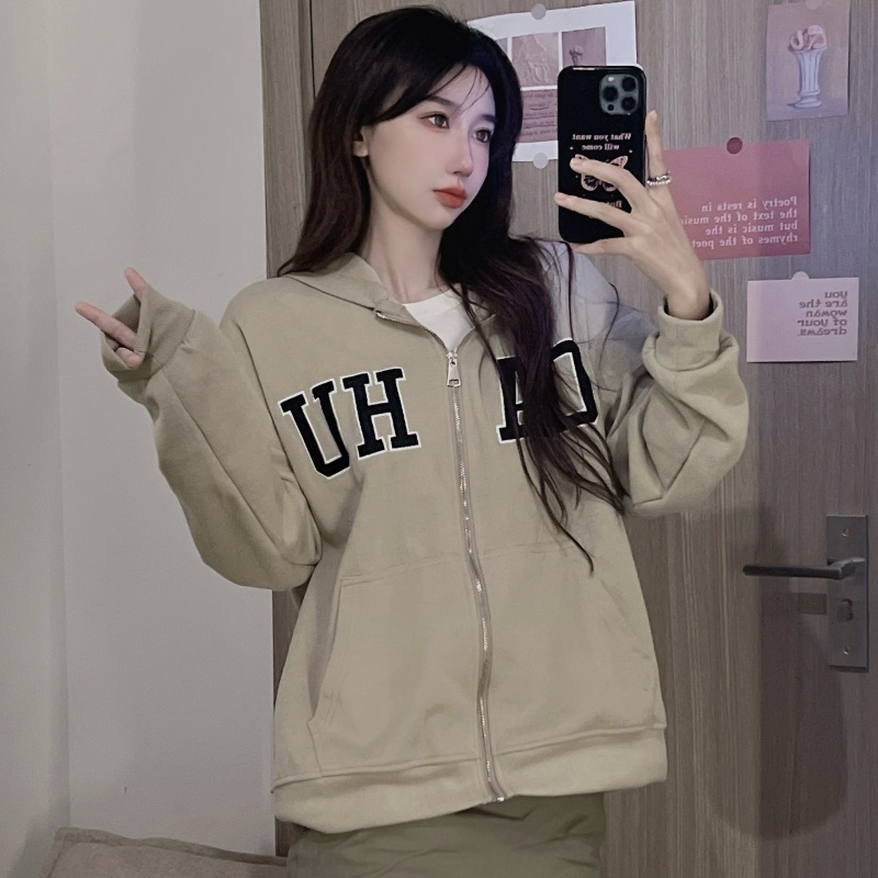 SUXI Áo Hoodies Tay Dài Hoạ Tiết Chữ Thêu Thiết Kế Mới Thời Trang Mùa Thu Cho Phái Nữ