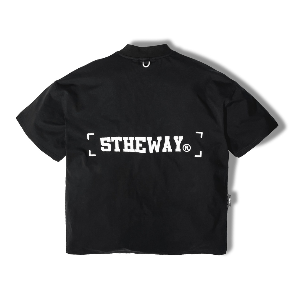 Áo thun tay ngắn 5THEWAY® /street-voca/ DROP SHOULDER TEE™ in BLACK aka Áo Thun Xệ Vai