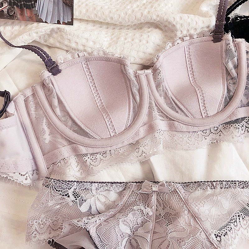 Bộ Đồ Lót Nữ Có Gọng Đệm Mỏng 0,5cm Sexy Ren Cao Cấp, Nâng Ngực Tự Nhiên Mềm Mại Thoáng