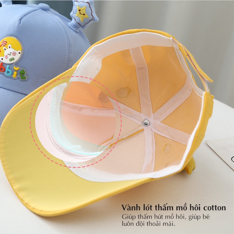Nón mũ lưỡi trai trẻ em chống nắng 1-3 tuổi, kiểu dáng dễ thương, chất liệu cao cấp, khoá dán phong cách Hàn Quốc Poco