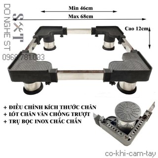Chân máy giặt cao cấp trụ inox - BH 2 năm