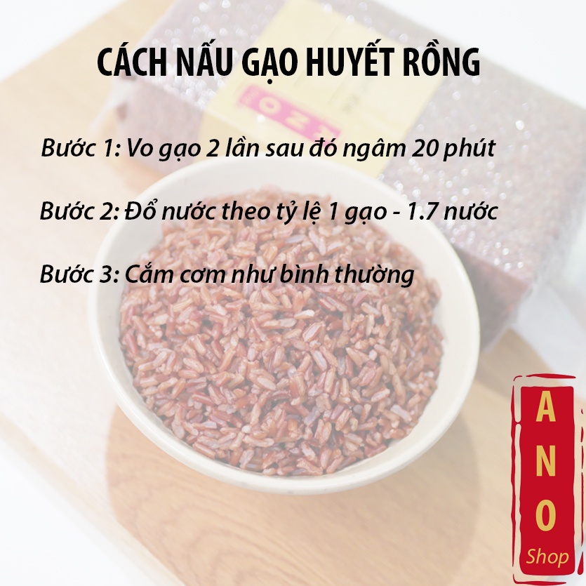 Gạo Lứt Huyết Rồng Cho Người Ăn Kiêng Giảm Cân Cao Cấp Hút Chân Không Túi 1kg