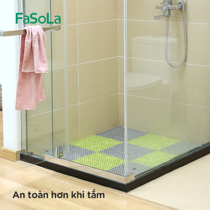 Thảm nhựa dày lau chân nhà tắm có rãnh chống trượt FASOLA FSLPS-198