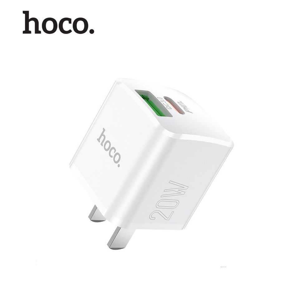 Củ sạc nhanh PD20W Hoco NC2 2 cổng ( U + Type-C ) Q.C3.0, tương thích với nhiều dòng thiết bị, kích thước mini