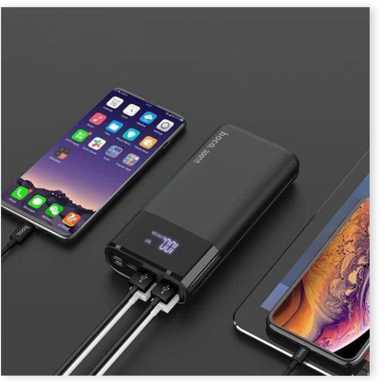 Pin Sạc Dự Phòng Hoco B12 Max 30000mah 4 Cổng USB 5A Max Tích Hợp Màn Hình LCD - MrPhukien