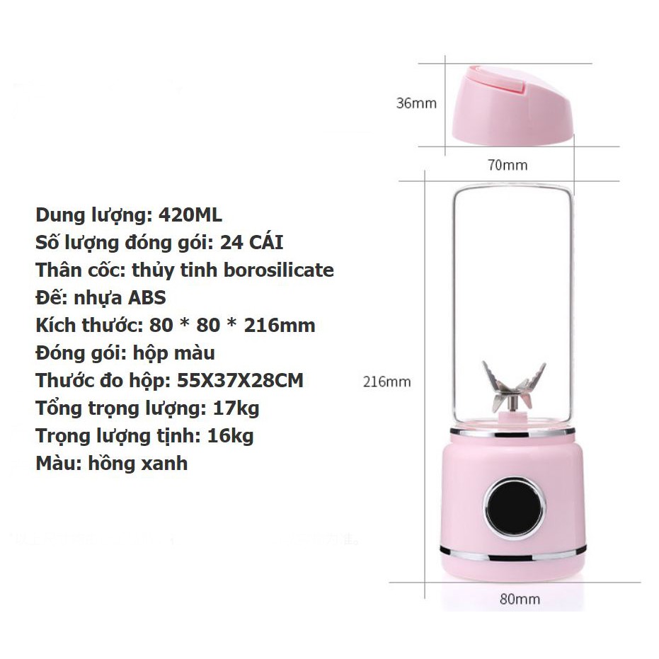 Máy xáy sinh tố sạc pin QH-08 - máy xay cầm tay