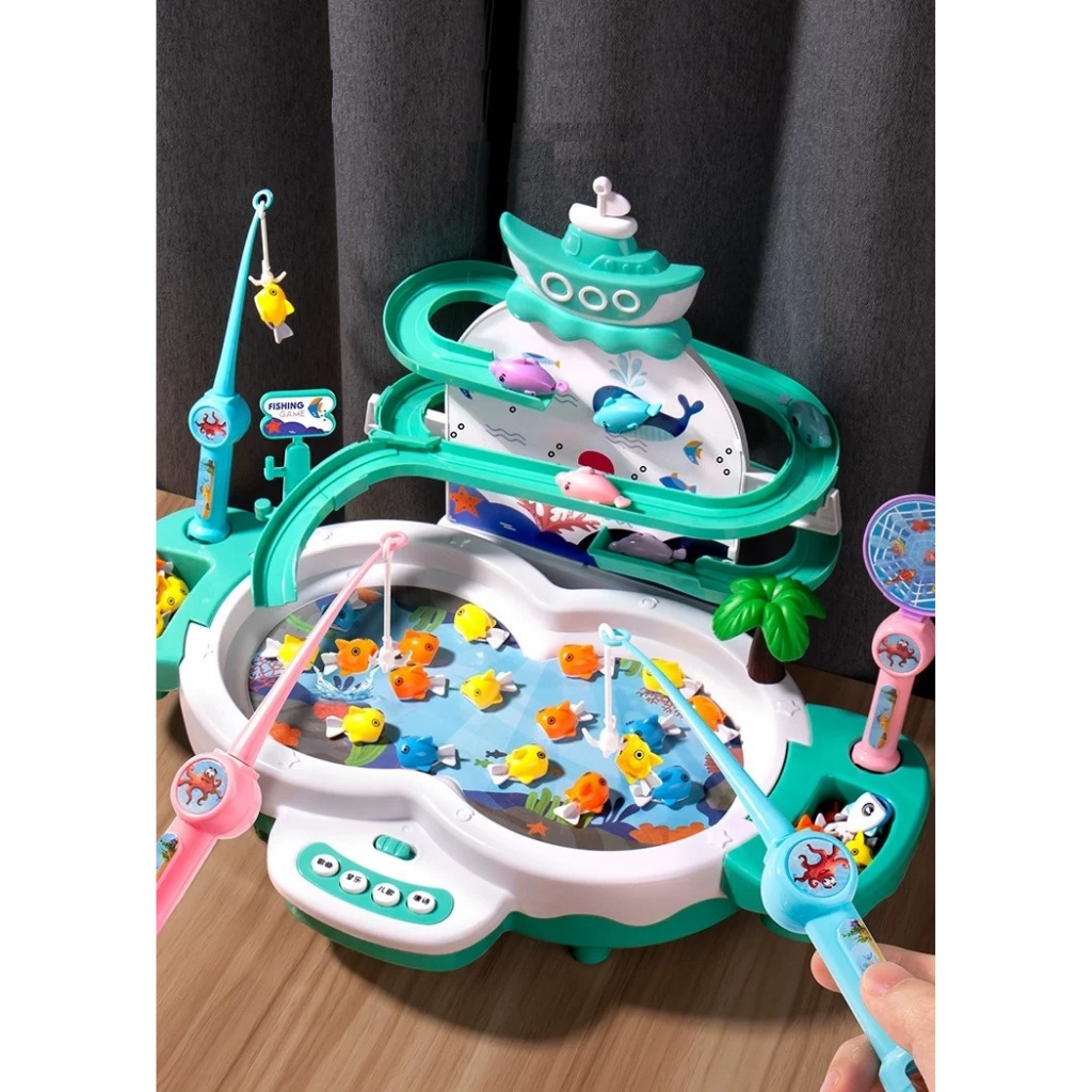 Bộ đồ chơi câu cá PLAYKID có nhạc cầu trượt cho bé trai bé gái PK024