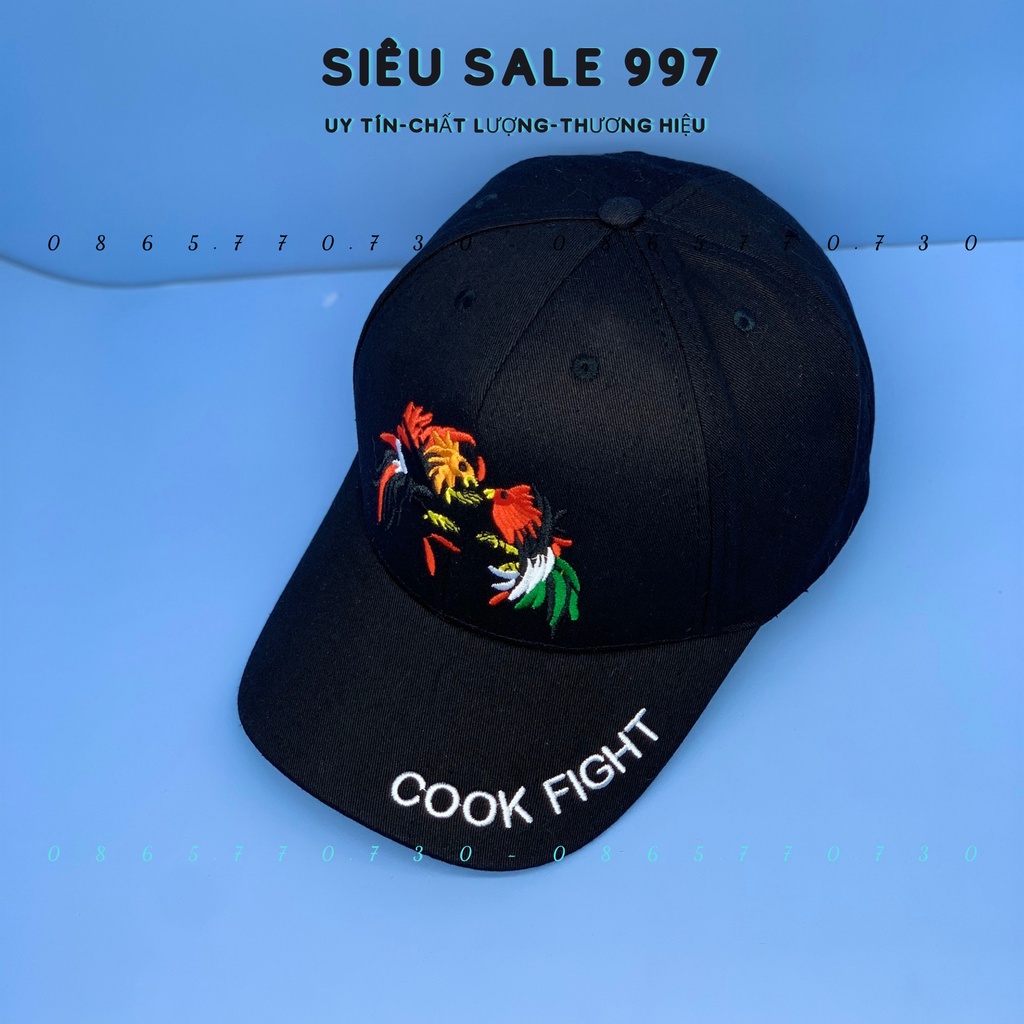 MŨ LƯỠI TRAI 2 CON GÀ CHỌI NHAU CHẤT KAKI DÀY THỜI TRANG NAM NỮ