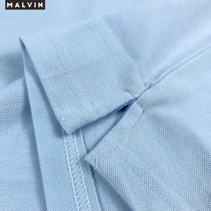 Áo Polo Nam Xanh Light Pastel có cổ BASIC vải cotton cá sấu chất xịn cao cấp Malvin Official MALP012