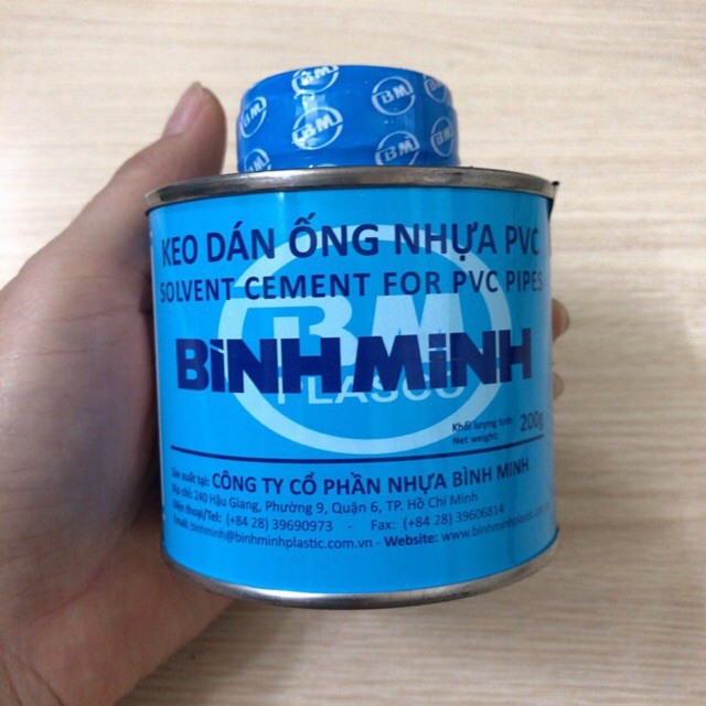 Keo dán ống nước BÌNH MINH 200g dạng hũ có cọ quét không dính tay