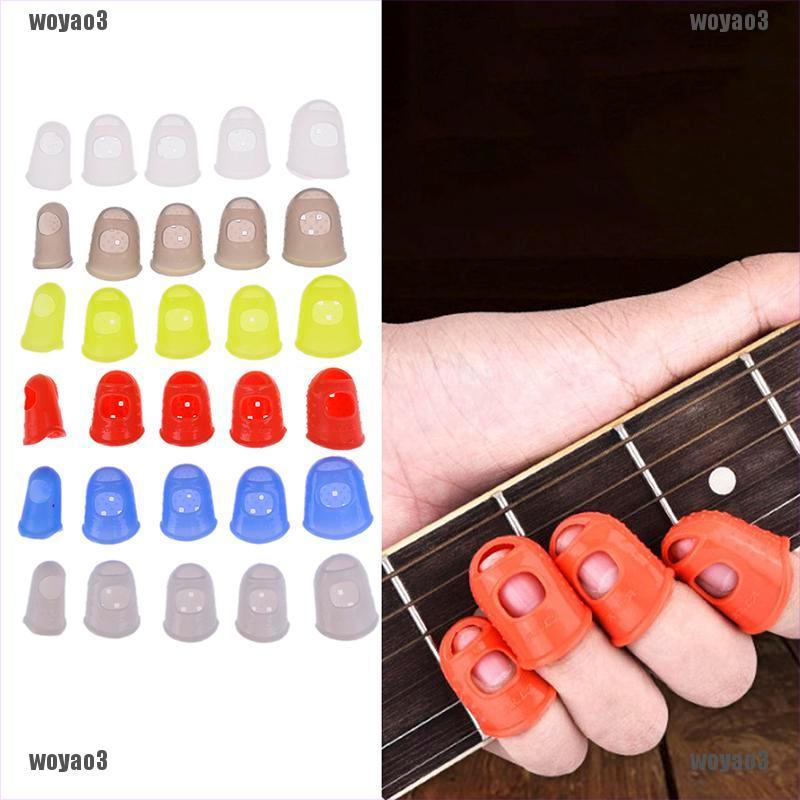 VN (Hàng Mới Về) Bộ 5 Bao Ngón Tay Silicone Bảo Vệ Ngón Tay Khi Chơi Đàn Guitar