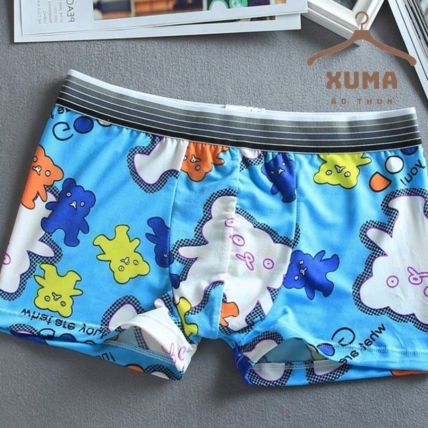 [ Free Ship ] combo 4 quần xì sịp quần lót nam hoạt hình nhiều màu cotton co giãn 4 chiều xuma